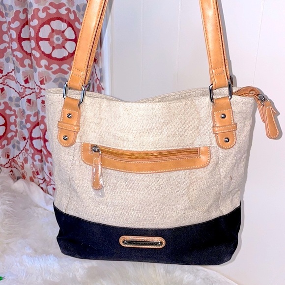 Stone Mountain Spectator Tote Bag Black and Tan Cloth - Picture 1 of 8